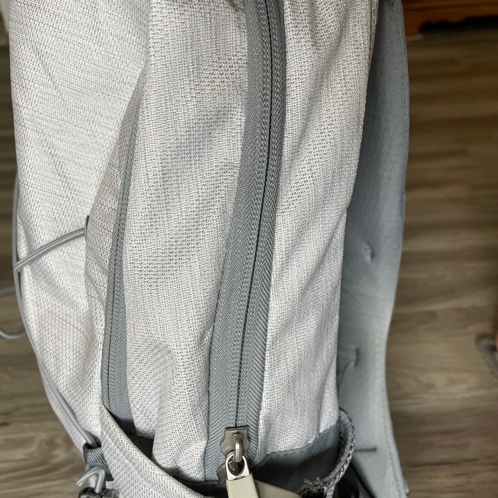 Gray/White North Face Backpack